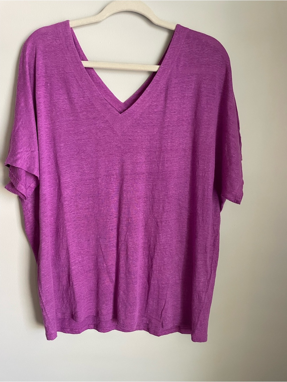 Chico's Short-Sleeve V-Neck Tee in Bright Magenta